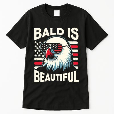 Bald Is Beautiful 4th Of July Usa Patriotic Funny Bald Eagle Tall T-Shirt