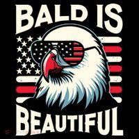 Bald Is Beautiful 4th Of July Usa Patriotic Funny Bald Eagle Sustainable Bucket Hat