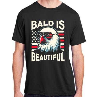 Bald Is Beautiful 4th Of July Usa Patriotic Funny Bald Eagle Adult ChromaSoft Performance T-Shirt