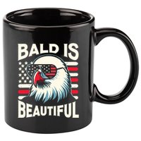 Bald Is Beautiful 4th Of July Usa Patriotic Funny Bald Eagle 11oz C Handle Ceramic Mug