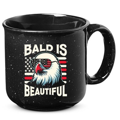 Bald Is Beautiful 4th Of July Usa Patriotic Funny Bald Eagle 15oz Campfire Ceramic Mug