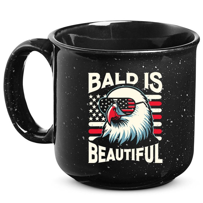 Bald Is Beautiful 4th Of July Usa Patriotic Funny Bald Eagle 15oz Campfire Ceramic Mug