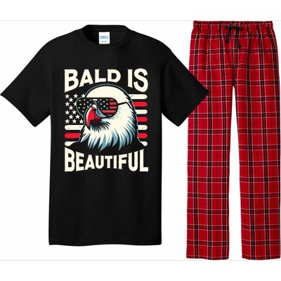 Bald Is Beautiful 4th Of July Usa Patriotic Funny Bald Eagle Pajama Set