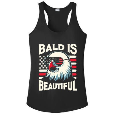 Bald Is Beautiful 4th Of July Usa Patriotic Funny Bald Eagle Ladies PosiCharge Competitor Racerback Tank