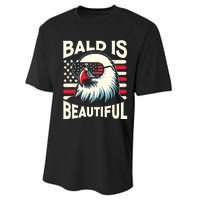 Bald Is Beautiful 4th Of July Usa Patriotic Funny Bald Eagle Performance Sprint T-Shirt