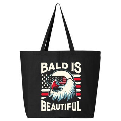 Bald Is Beautiful 4th Of July Usa Patriotic Funny Bald Eagle 25L Jumbo Tote