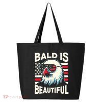 Bald Is Beautiful 4th Of July Usa Patriotic Funny Bald Eagle 25L Jumbo Tote