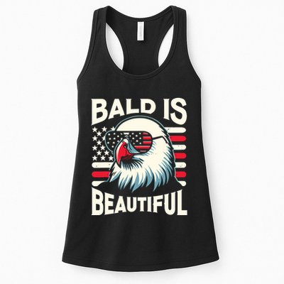 Bald Is Beautiful 4th Of July Usa Patriotic Funny Bald Eagle Womens Tank Top