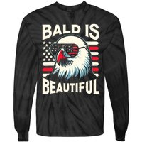 Bald Is Beautiful 4th Of July Usa Patriotic Funny Bald Eagle Tie-Dye Long Sleeve Shirt