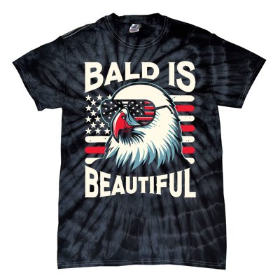 Bald Is Beautiful 4th Of July Usa Patriotic Funny Bald Eagle Tie-Dye T-Shirt