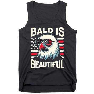 Bald Is Beautiful 4th Of July Usa Patriotic Funny Bald Eagle Tank Top