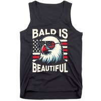 Bald Is Beautiful 4th Of July Usa Patriotic Funny Bald Eagle Tank Top