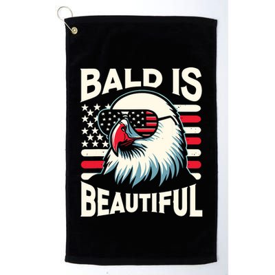 Bald Is Beautiful 4th Of July Usa Patriotic Funny Bald Eagle Golf Towel