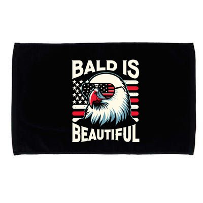Bald Is Beautiful 4th Of July Usa Patriotic Funny Bald Eagle Microfiber Hand Towel