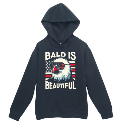 Bald Is Beautiful 4th Of July Usa Patriotic Funny Bald Eagle Urban Pullover Hoodie