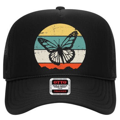 Butterfly Insect High Crown Mesh Back Trucker Hat