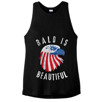 Bald Is Beautiful American Bald Eagle 4th Of July Patriotic Ladies PosiCharge Tri-Blend Wicking Tank