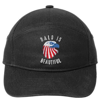 Bald Is Beautiful American Bald Eagle 4th Of July Patriotic 7-Panel Snapback Hat