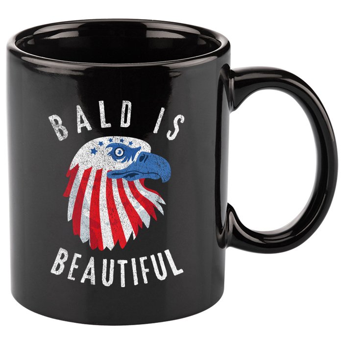 Bald Is Beautiful American Bald Eagle 4th Of July Patriotic 11oz C Handle Ceramic Mug