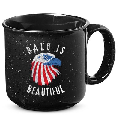 Bald Is Beautiful American Bald Eagle 4th Of July Patriotic 15oz Campfire Ceramic Mug