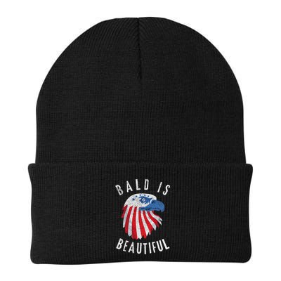 Bald Is Beautiful American Bald Eagle 4th Of July Patriotic Beanie