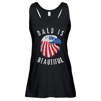 Bald Is Beautiful American Bald Eagle 4th Of July Patriotic Ladies Essential Flowy Tank
