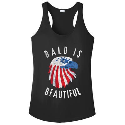 Bald Is Beautiful American Bald Eagle 4th Of July Patriotic Ladies PosiCharge Competitor Racerback Tank