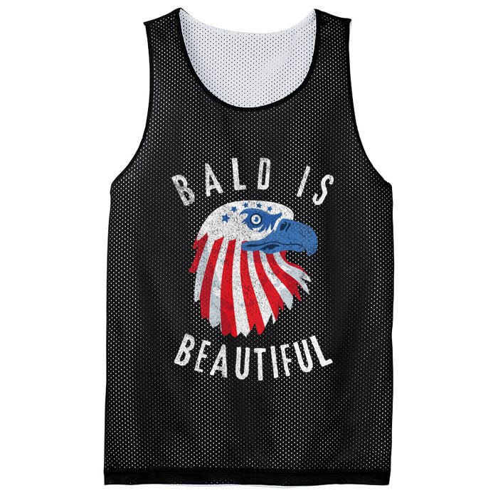 Bald Is Beautiful American Bald Eagle 4th Of July Patriotic Mesh Reversible Basketball Jersey Tank