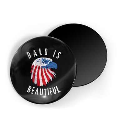 Bald Is Beautiful American Bald Eagle 4th Of July Patriotic Magnet