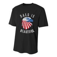 Bald Is Beautiful American Bald Eagle 4th Of July Patriotic Youth Performance Sprint T-Shirt
