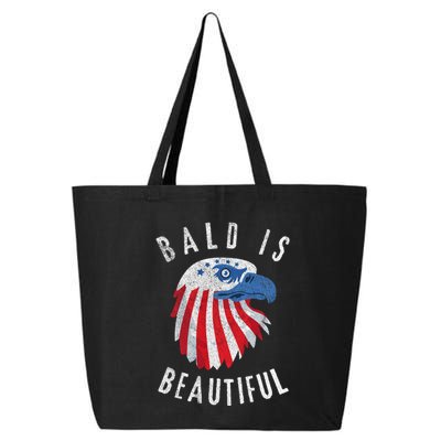 Bald Is Beautiful American Bald Eagle 4th Of July Patriotic 25L Jumbo Tote