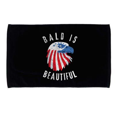 Bald Is Beautiful American Bald Eagle 4th Of July Patriotic Microfiber Hand Towel