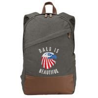 Bald Is Beautiful American Bald Eagle 4th Of July Patriotic Cotton Canvas Backpack