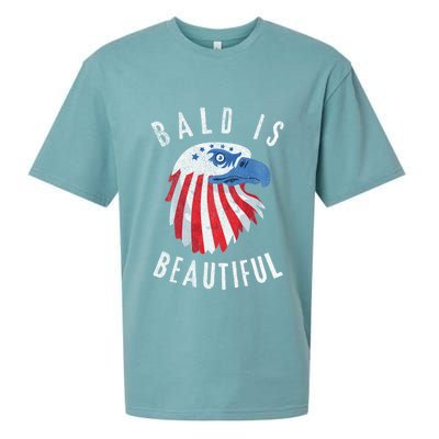 Bald Is Beautiful American Bald Eagle 4th Of July Patriotic Sueded Cloud Jersey T-Shirt