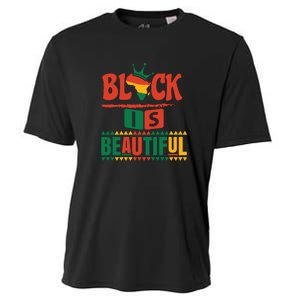 Black Is Beautiful Funny Africa Map Black History Month Cooling Performance Crew T-Shirt