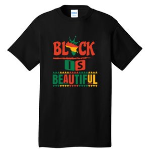 Black Is Beautiful Funny Africa Map Black History Month Tall T-Shirt