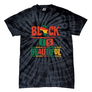 Black Is Beautiful Funny Africa Map Black History Month Tie-Dye T-Shirt