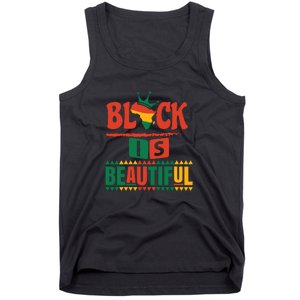 Black Is Beautiful Funny Africa Map Black History Month Tank Top