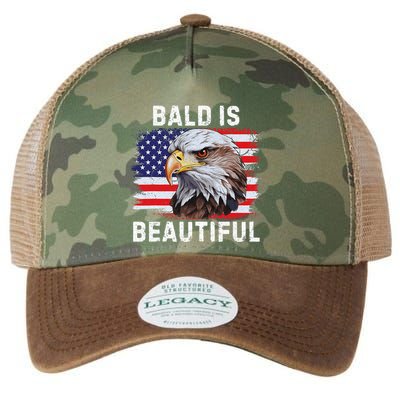 Bald Is Beautiful American Bald Eagle 4th Of July Vintage Legacy Tie Dye Trucker Hat