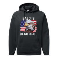 Bald Is Beautiful American Bald Eagle 4th Of July Vintage Performance Fleece Hoodie