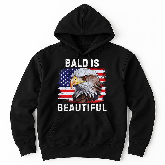 Bald Is Beautiful American Bald Eagle 4th Of July Vintage Hoodie