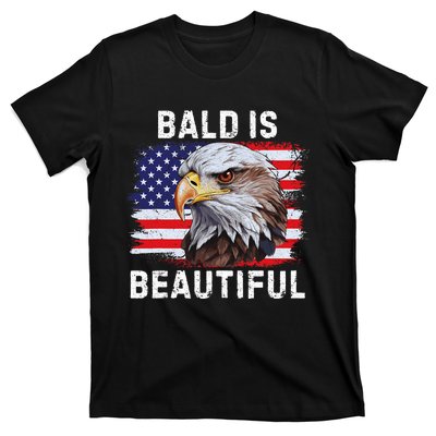 Bald Is Beautiful American Bald Eagle 4th Of July Vintage T-Shirt