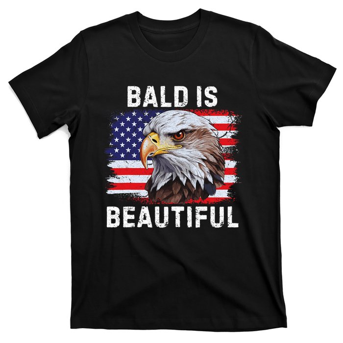 Bald Is Beautiful American Bald Eagle 4th Of July Vintage T-Shirt