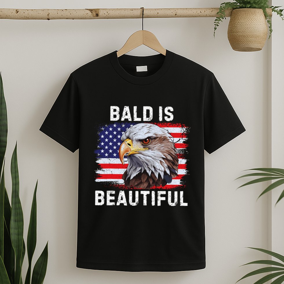 Bald Is Beautiful American Bald Eagle 4th Of July Vintage T-Shirt