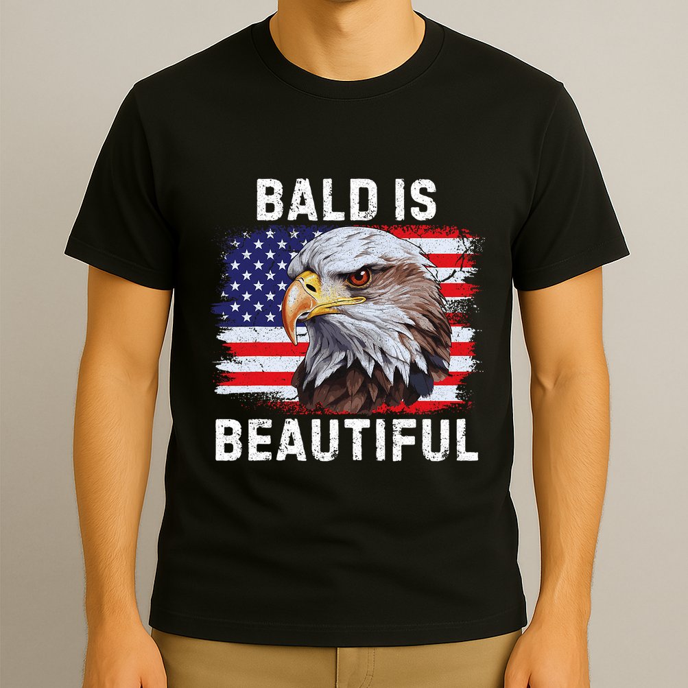 Bald Is Beautiful American Bald Eagle 4th Of July Vintage T-Shirt