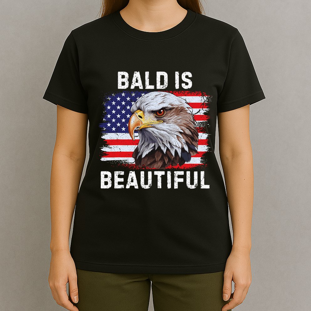 Bald Is Beautiful American Bald Eagle 4th Of July Vintage T-Shirt