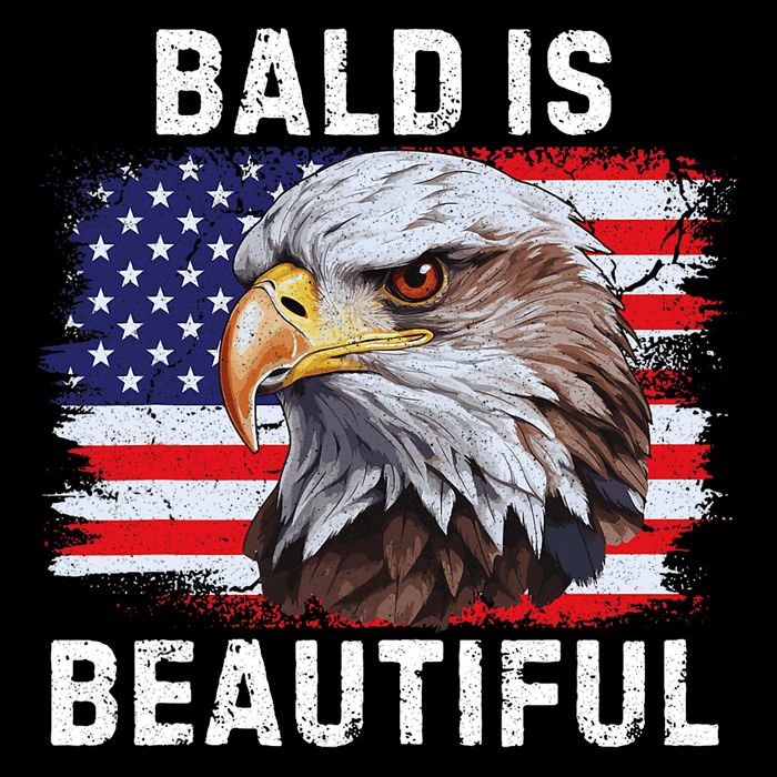 Bald Is Beautiful American Bald Eagle 4th Of July Vintage T-Shirt