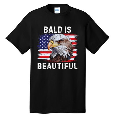 Bald Is Beautiful American Bald Eagle 4th Of July Vintage Tall T-Shirt