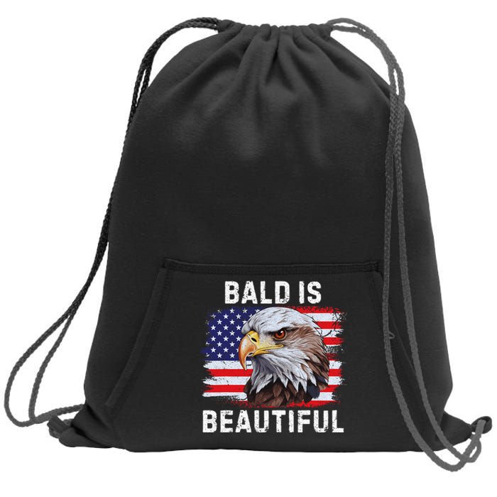 Bald Is Beautiful American Bald Eagle 4th Of July Vintage Sweatshirt Cinch Pack Bag