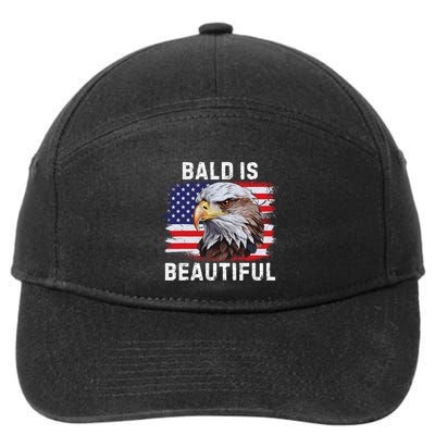 Bald Is Beautiful American Bald Eagle 4th Of July Vintage 7-Panel Snapback Hat
